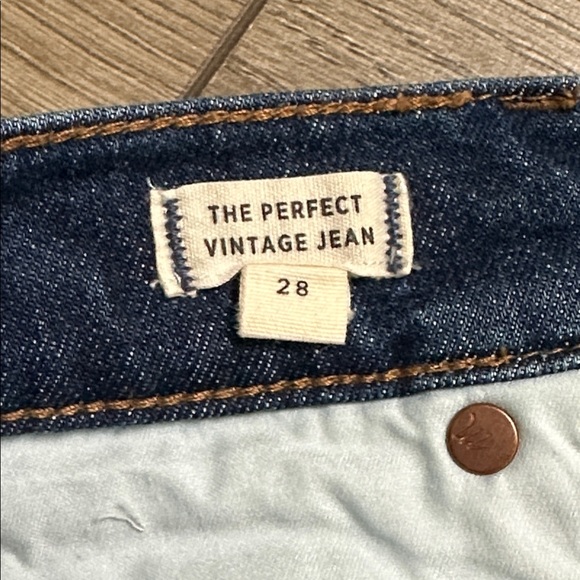 Madewell The Perfect Vintage Button Fly Crop Stretch Blue Jeans Size‎ 28 - Picture 10 of 11
